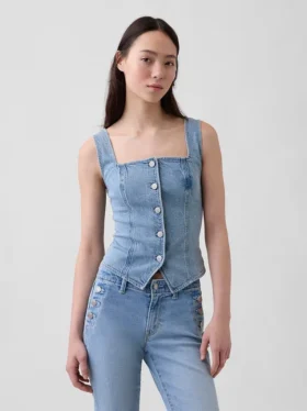 Haut corset en denim