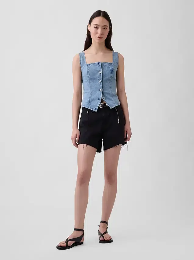 Haut corset en denim