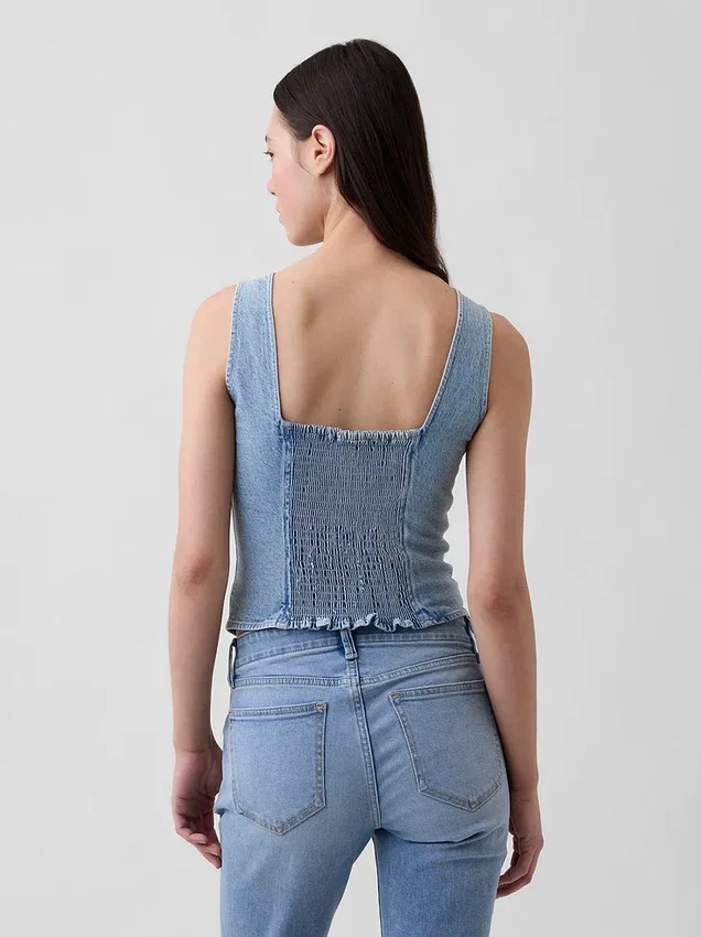 Haut corset en denim