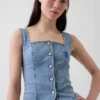 Haut corset en denim