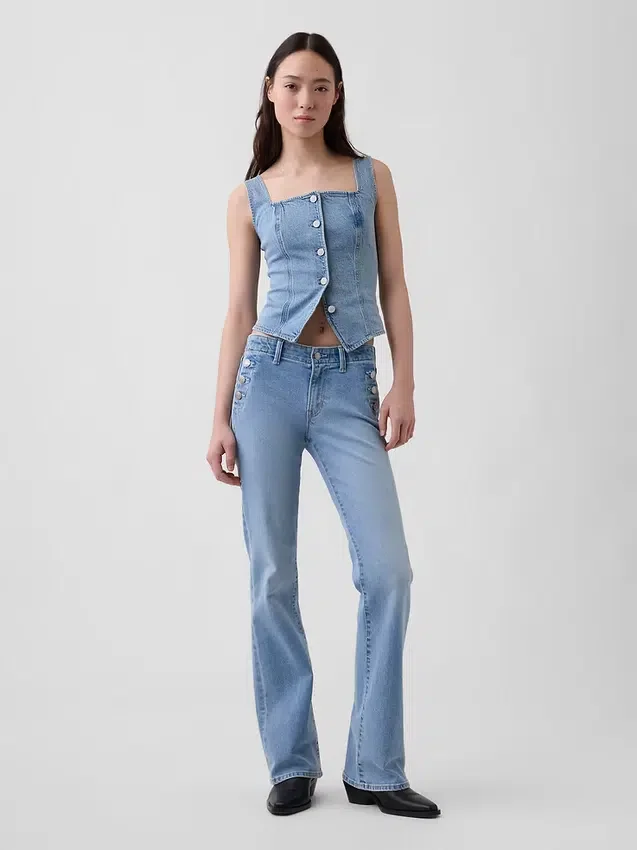 Haut corset en denim
