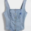Haut corset en denim