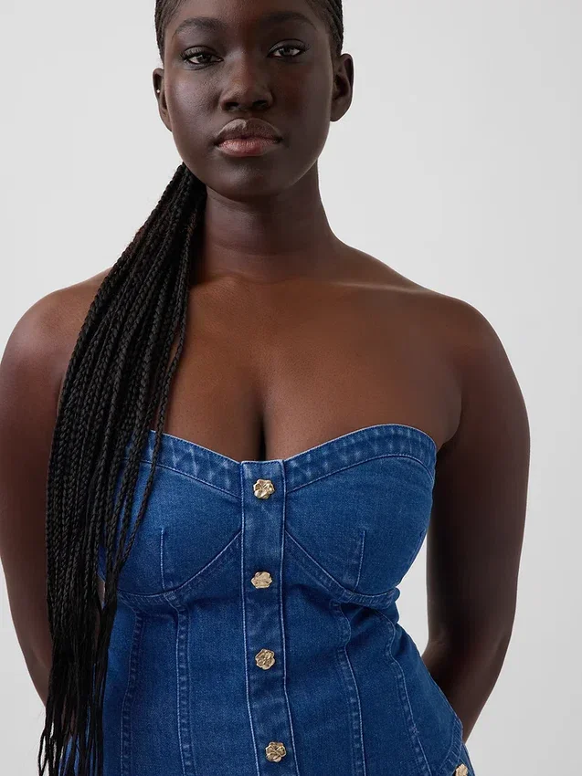 Haut corset en denim GAP × Hfr par Atelier Ndigo