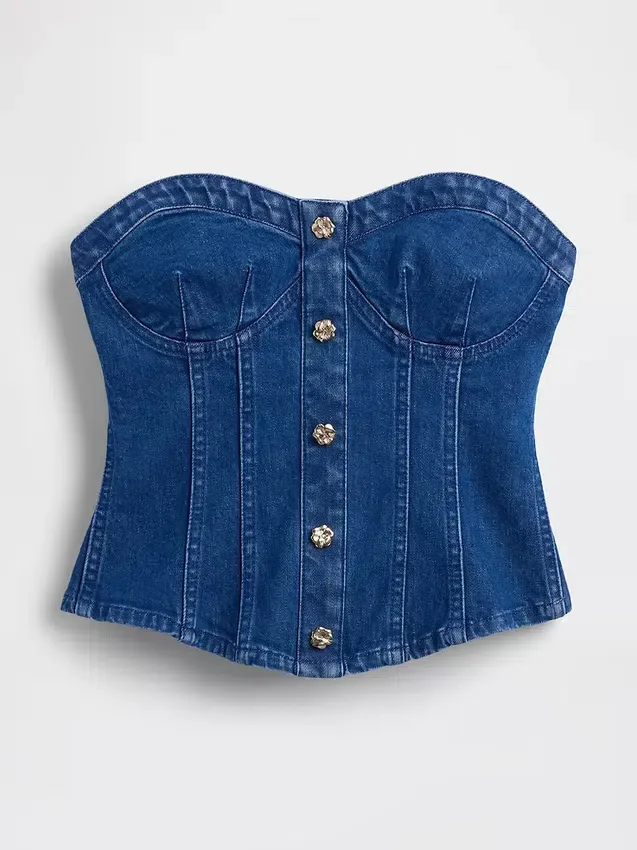 Haut corset en denim GAP × Hfr par Atelier Ndigo