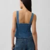 Haut corset à poches en denim