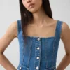 Haut corset à poches en denim
