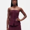Haut corset sans bretelles en tissu bistretch