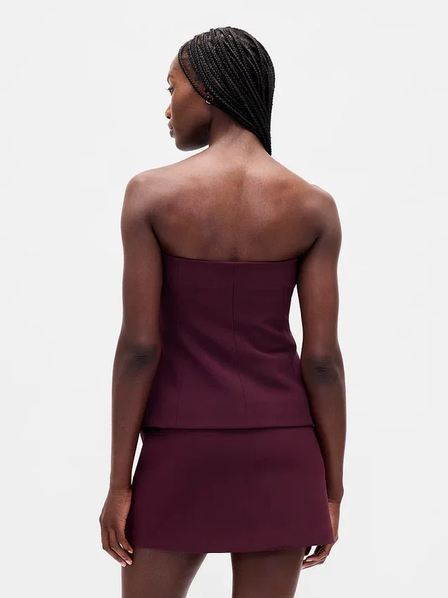 Haut corset sans bretelles en tissu bistretch