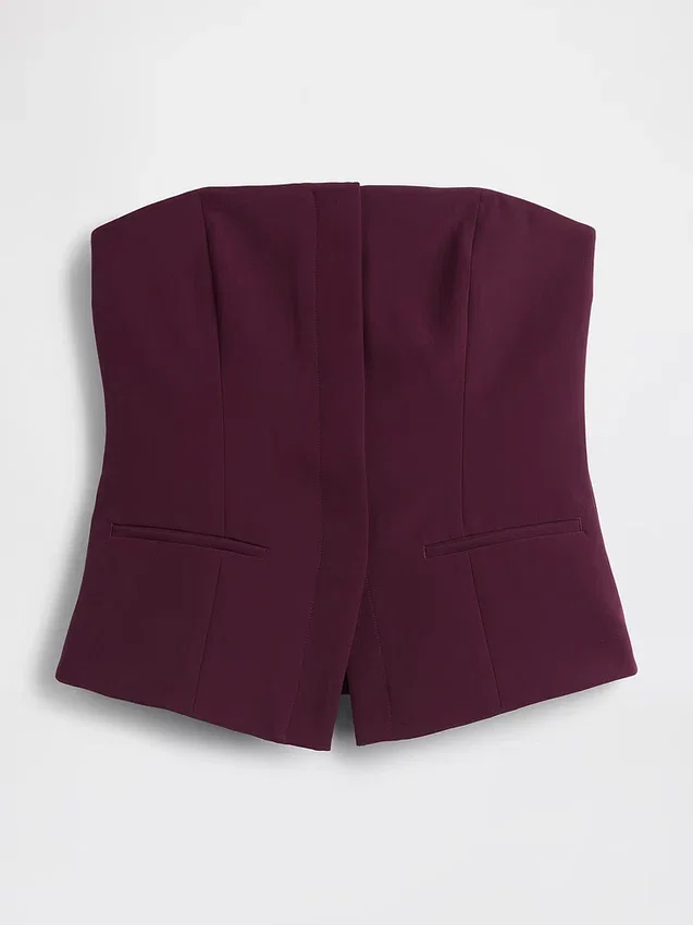 Haut corset sans bretelles en tissu bistretch
