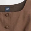 Haut court à boutons en mélange de lin