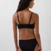 Haut de bikini à encolure dégagée en maille côtelée