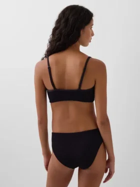 Haut de bikini à encolure dégagée en maille côtelée