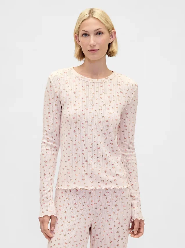 Haut de pyjama en pointelle