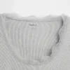 Haut de pyjama à fines côtes et bordure en dentelle