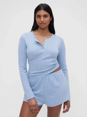 Haut de pyjama Henley en maille pointelle GAP × Summer Fridays