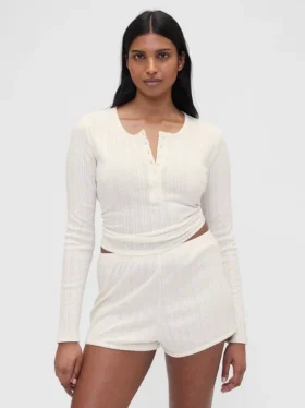 Haut de pyjama Henley en maille pointelle GAP × Summer Fridays