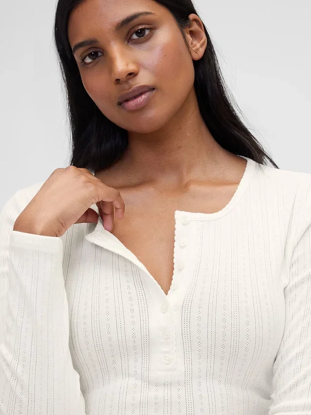Haut de pyjama Henley en maille pointelle GAP × Summer Fridays