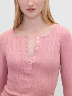 Haut de pyjama Henley en maille pointelle GAP × Summer Fridays