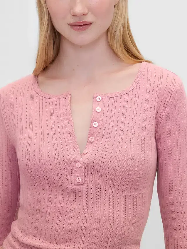 Haut de pyjama Henley en maille pointelle GAP × Summer Fridays