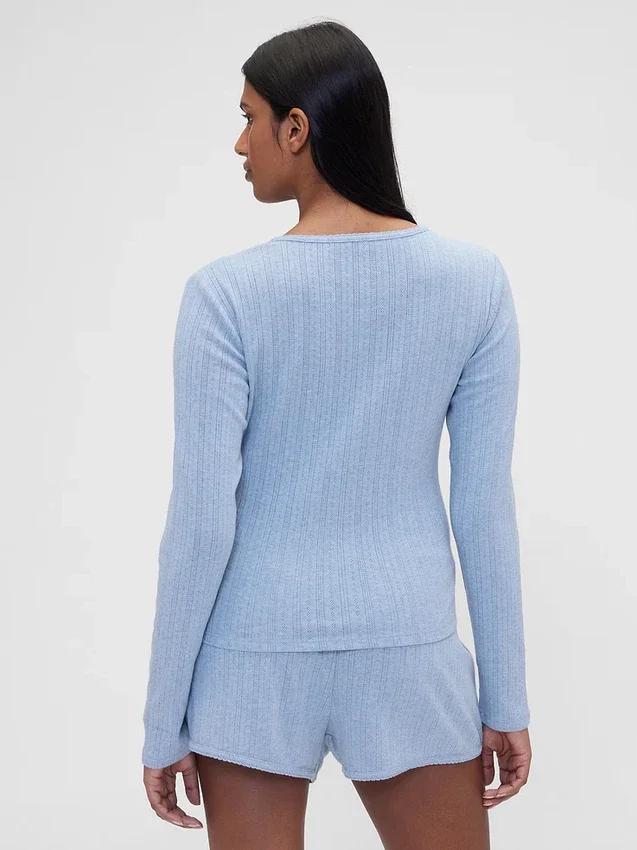 Haut de pyjama Henley en maille pointelle GAP × Summer Fridays