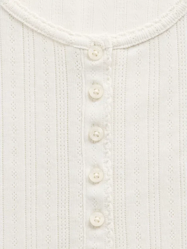 Haut de pyjama Henley en maille pointelle GAP × Summer Fridays