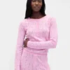 Haut de pyjama léger CashSoft en pointelle à motif cœur