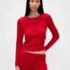 Haut de pyjama léger CashSoft en pointelle à motif cœur