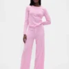 Haut de pyjama léger CashSoft en pointelle à motif cœur