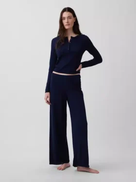 Haut de pyjama léger CashSoft en pointelle à motif cœur
