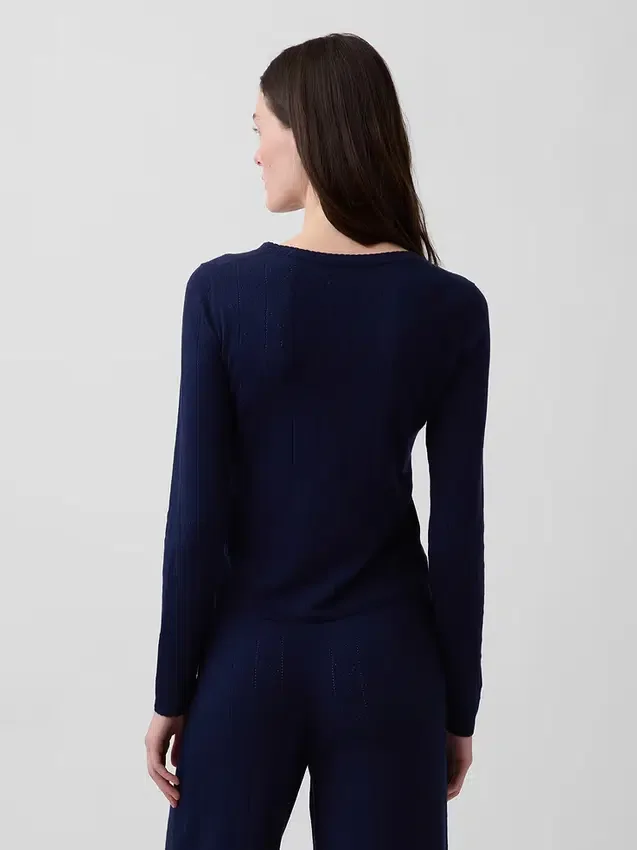 Haut de pyjama léger CashSoft en pointelle à motif cœur