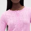 Haut de pyjama léger CashSoft en pointelle à motif cœur