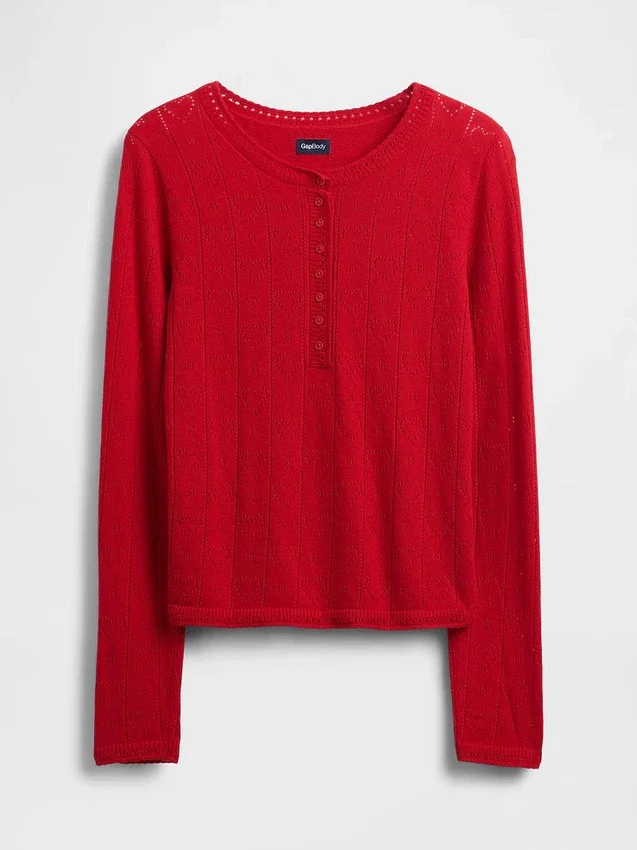 Haut de pyjama léger CashSoft en pointelle à motif cœur