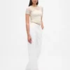 Haut en maille de nylon extensible et douce avec dentelle florale
