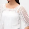 Haut en tulle transparent brodé
