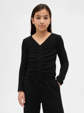 Haut froncé en maille côtelée Softspun pour enfants