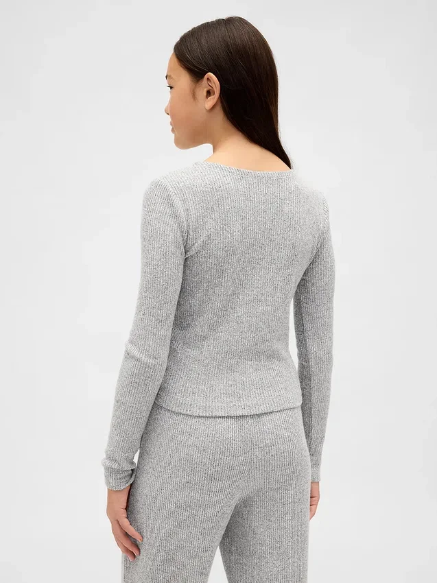 Haut froncé en maille côtelée Softspun pour enfants