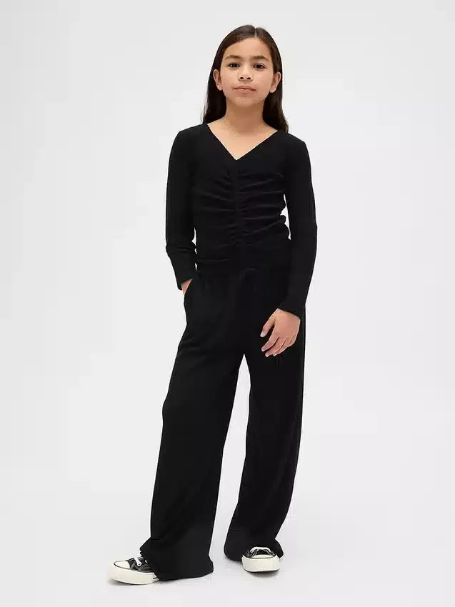 Haut froncé en maille côtelée Softspun pour enfants