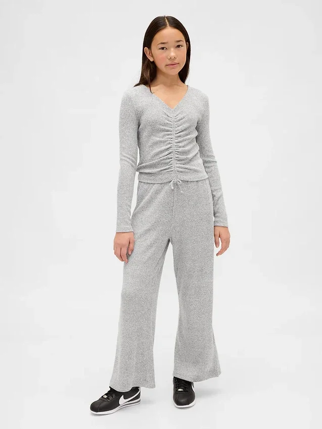 Haut froncé en maille côtelée Softspun pour enfants