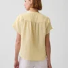 Haut oversize à encolure fendue en gaze de coton