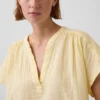 Haut oversize à encolure fendue en gaze de coton
