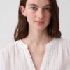 Haut oversize à encolure fendue en gaze de coton