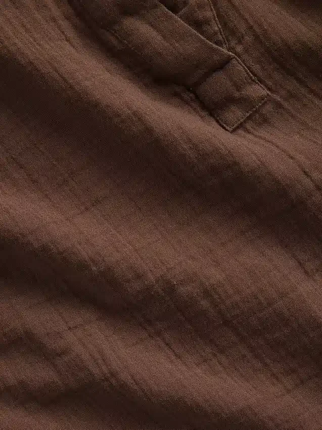 Haut oversize à encolure fendue en gaze de coton