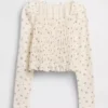 Haut smocké à col carré pour enfant