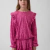 Haut à volants en maille froissée pour enfant