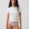 Hipster « cheeky » ultra-doux en coton stretch bio avec bordure en dentelle