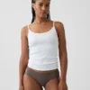 Hipster « cheeky » ultra-doux en coton stretch bio avec bordure en dentelle