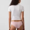 Hipster « cheeky » ultra-doux en coton stretch bio avec bordure en dentelle