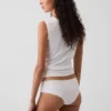 Hipster « cheeky » ultra-doux en coton stretch bio avec bordure en dentelle