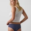 Hipster « cheeky » ultra-doux en coton stretch bio avec bordure en dentelle