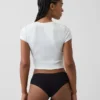 Hipster « cheeky » ultra-doux en coton stretch bio avec bordure en dentelle